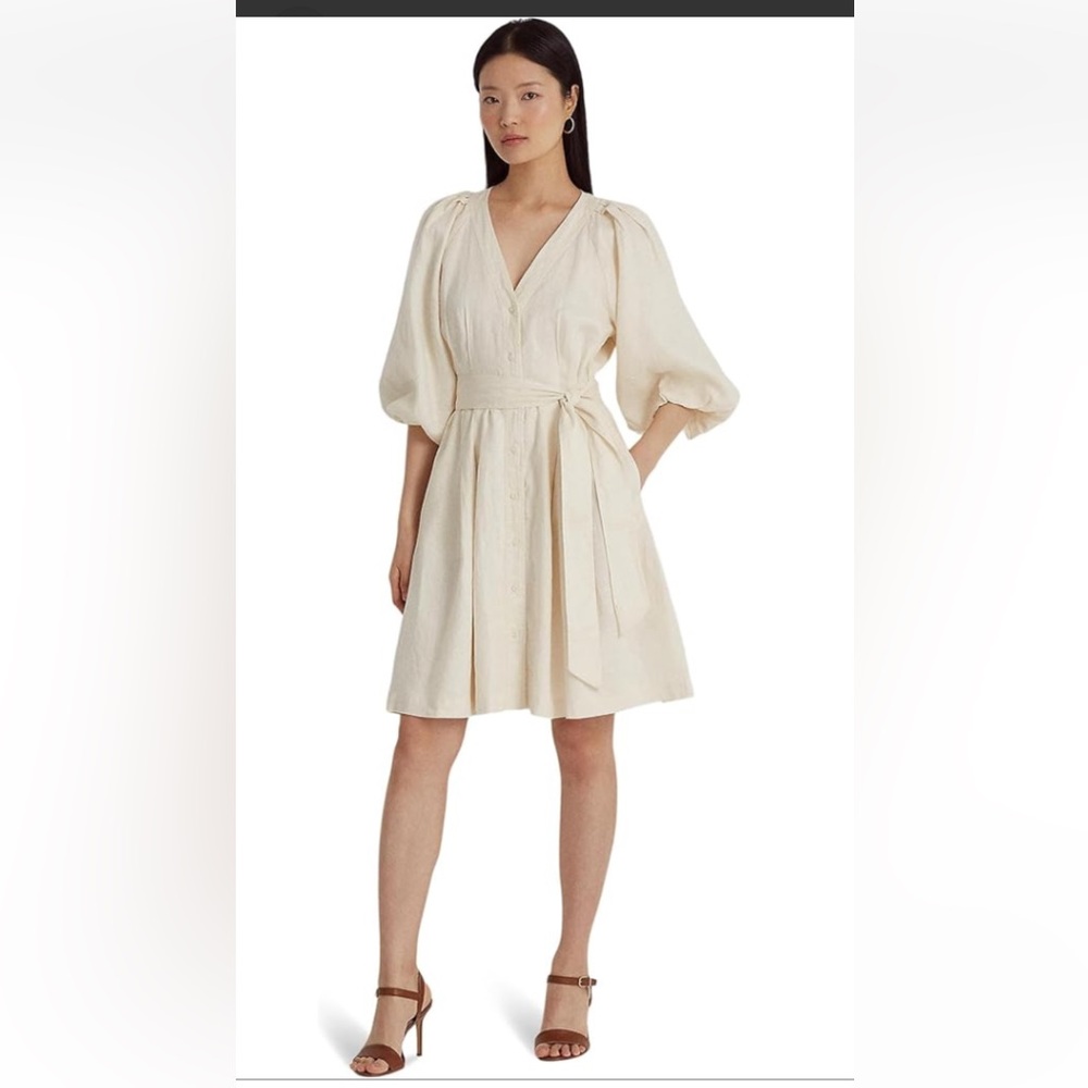 Lauren Ralph Lauren.
Belted Linen Bubble-Dress
NWT